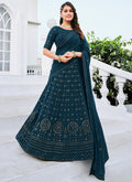 Turquoise Sequence Embroidery Georgette Lehenga Choli