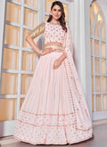 Pink Sequence Embroidery Georgette Lehenga Choli