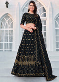 Navy Blue Sequence Embroidery Georgette Lehenga Choli