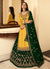 Yellow And Green Golden Zari Embroidered Indian Lehenga Suit 