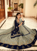 Blue And Grey Lehenga Suit In Germany 