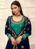 Blue And Turquoise Lehenga Suit In UK