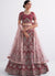 Cherry Red Ombré Zarkan Embroidery Wedding Lehenga Choli