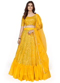 Yellow Sequence Embroidery Wedding Lehenga Choli