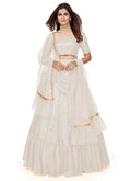 White Sequence Embroidery Wedding Lehenga Choli