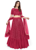 Magenta Sequence Embroidery Wedding Lehenga Choli