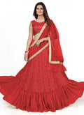 Red Sequence Embroidery Wedding Lehenga Choli