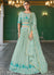 Teal Sequence Embroidery Bollywood Lehenga Choli