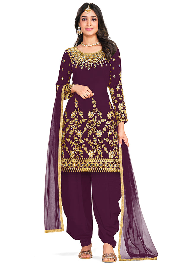 Latest Designer Party Wear Butterfly Net Salwar Suit - Stylecaret.com