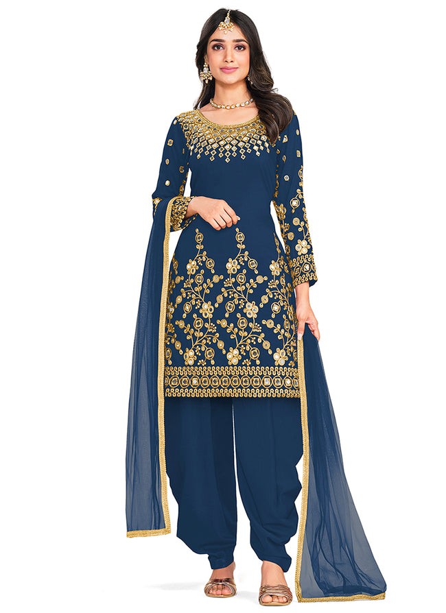 Blue Embellised Diamond Work Salwar Suit Pant SFPRF137201 – ShreeFashionWear