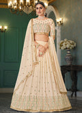 Beige Sequence Embroidery Bollywood Lehenga Choli