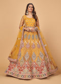 Yellow Multi Embroidered Wedding Lehenga Choli