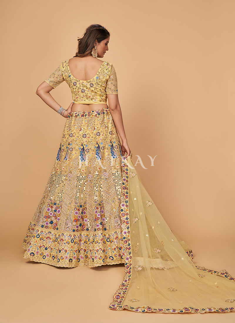 Buy Pale Yellow Lehenga Choli