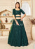 Dark Green Sequence Embroidered Festive Lehenga