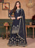 Navy Blue Embroidered Festive Wear Palazzo Suit