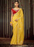 Yellow And Red Embroidered Organza Silk Saree