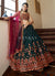 Green And Pink Embroidered Wedding Lehenga Choli