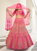 Hot Pink Multi Embroidered Traditional Lehenga Choli