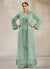 Mint Green Mirror Work Embroidery Jacket Style Palazzo Suit