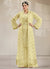 Pastel Yellow Mirror Work Embroidery Jacket Style Palazzo Suit