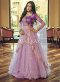 Purple Two Tone Sequence Embroidered Net Lehenga Choli