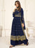 Blue Sequence Embroidery Festive Palazzo Suit
