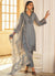 Greyish Silver Sequence And Zari Embroidery Pant Style Suit