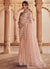 Peach Two Tone Traditional Embroidery Organza Silk Saree