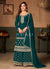 Turquoise Green Traditional Embroidered Palazzo Suit