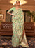 Pastel Green Kashmiri Weaved Silk Saree