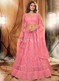Pink Designer Embroidery Wedding Lehenga Choli