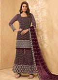 Maroon Sharara Suit