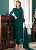 Turquoise Sequence Embroidery Pakistani Pant Style Suit