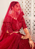 Red Sequence Embroidered Lehenga  In Canada 