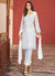 White Embroidery Pakistani Pant Style Suit
