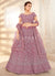 Purple Embroidered Wedding Style Net Lehenga Choli