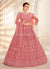 Rose Pink Embroidered Wedding Style Net Lehenga Choli