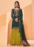 Dark Green Georgette Gharara Suit