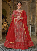Bridal Red Sequence Embroidered Georgette Lehenga Choli
