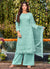 Sky Blue Lucknowi Embroidery Festive Palazzo Suit