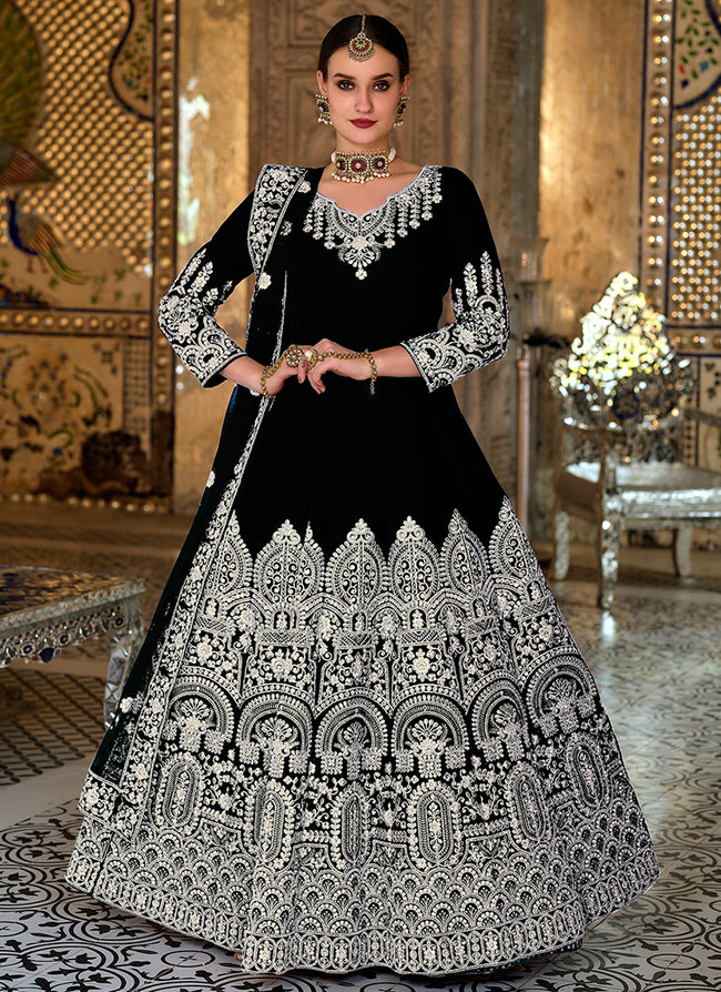 BLACK long Anarkali Gown at Rs 1500 in Alwar | ID: 22718882933