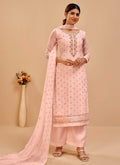 Peach Embroidered Pakistani Pant Suits