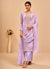 Lavender Embroidered Pakistani Pant Suits