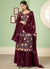 Maroon Multi Embroidery Georgette Palazzo Suit