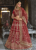 Marron Traditional Embroidery Wedding Lehenga Choli