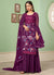 Purple Multi Embroidery Georgette Palazzo Suit