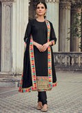 Black Sequence And Multi Embroidered Georgette Pant Suit