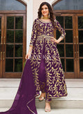 Purple Embroidered Designer Anarkali Suit
