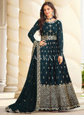 Turquoise Wedding Anarkali Suit