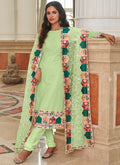 Green Multi Sequence Embroidery Festive Salwar Kameez